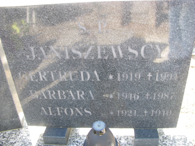 Alfons JANISZEWSKI  1920 Tczew - Grobonet - Wyszukiwarka osób pochowanych