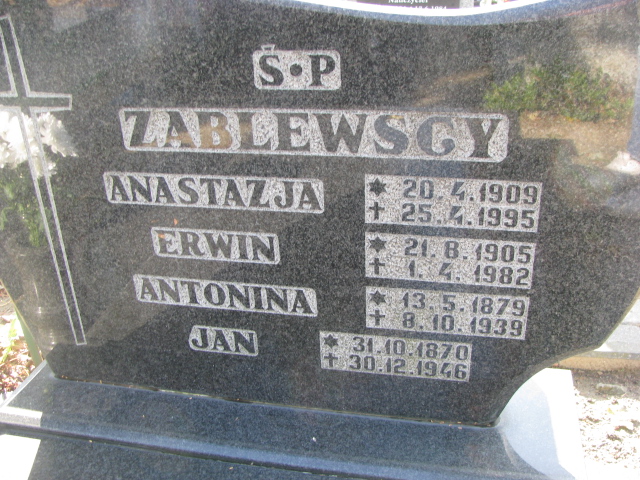 Antonina ZABLEWSKA  1879 Tczew - Grobonet - Wyszukiwarka osób pochowanych