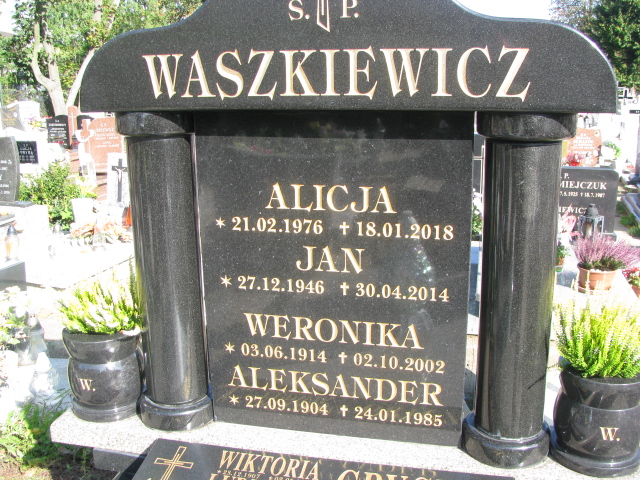 Weronika WASZKIEWICZ  1914 Tczew - Grobonet - Wyszukiwarka osób pochowanych