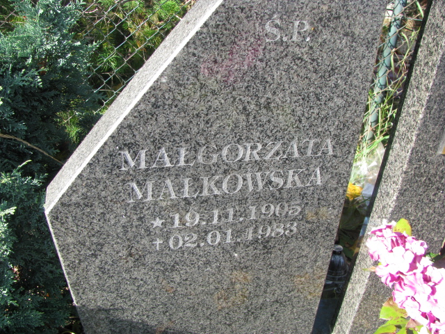 Małgorzata MAŁKOWSKA  1905 Tczew - Grobonet - Wyszukiwarka osób pochowanych