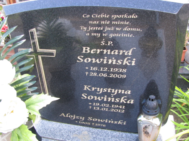 Brunon Sowiński 1938 Tczew - Grobonet - Wyszukiwarka osób pochowanych