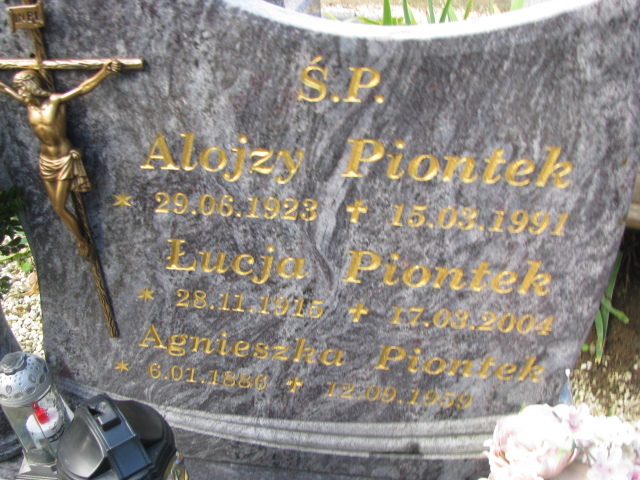 Agnieszka PIONTEK  1880 Tczew - Grobonet - Wyszukiwarka osób pochowanych