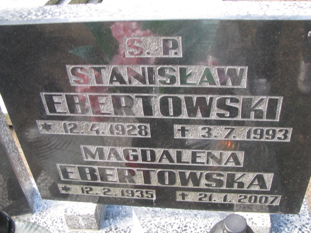 Stanisław EBERTOWSKI 1928 Tczew - Grobonet - Wyszukiwarka osób pochowanych