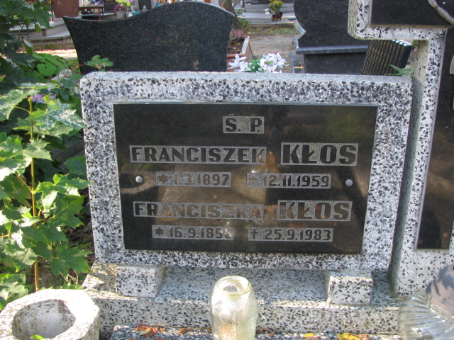 Franciszka KŁOS  1896 Tczew - Grobonet - Wyszukiwarka osób pochowanych