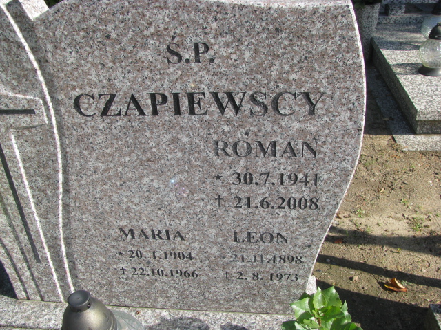Roman CZAPIEWSKI  1941 Tczew - Grobonet - Wyszukiwarka osób pochowanych