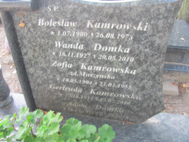 Zofia KAMROWSKA  1904 Tczew - Grobonet - Wyszukiwarka osób pochowanych