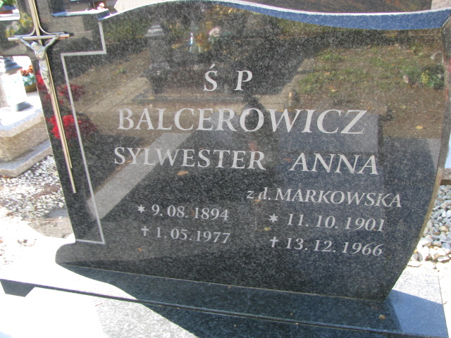 Anna BALCEROWICZ  1907 Tczew - Grobonet - Wyszukiwarka osób pochowanych